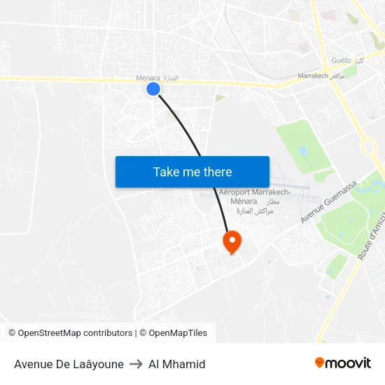 Avenue De Laâyoune to Al Mhamid map