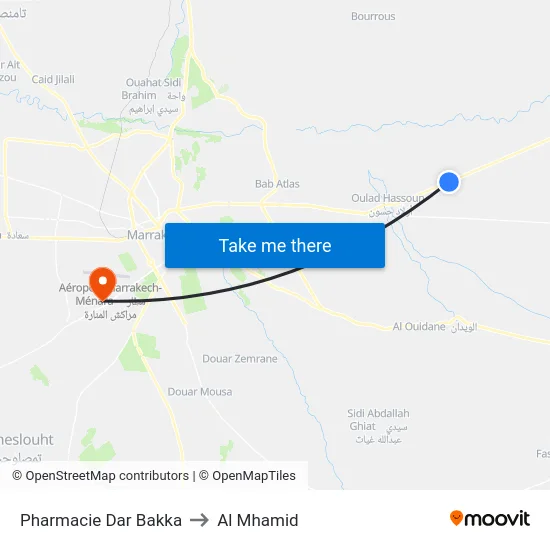 Pharmacie Dar Bakka to Al Mhamid map