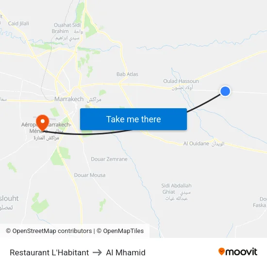 Restaurant L'Habitant to Al Mhamid map