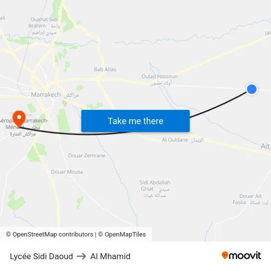 Sidi Daoud High School to Al Mhamid map