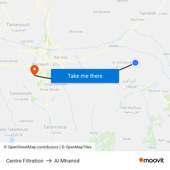 Centre Filtration to Al Mhamid map