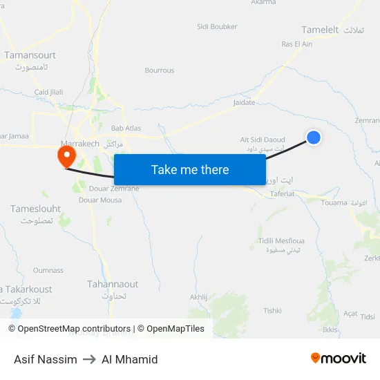 Asif Nassim to Al Mhamid map