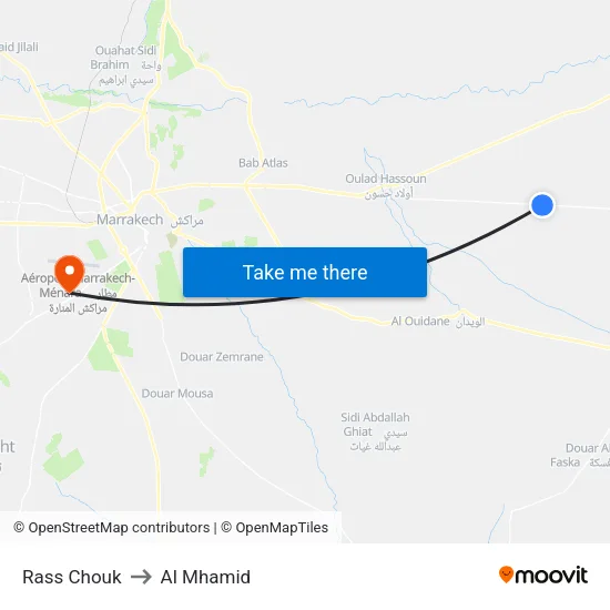 Rass Chouk to Al Mhamid map