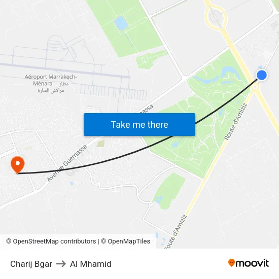 Charij Bgar to Al Mhamid map