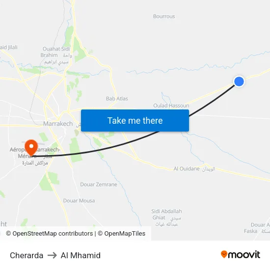 Cherarda to Al Mhamid map