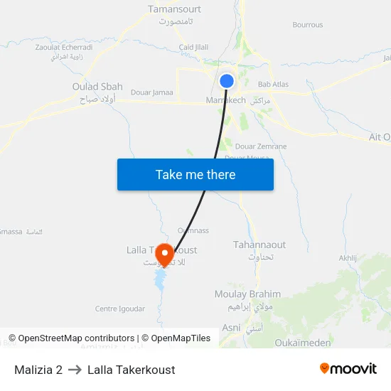 Malizia 2 to Lalla Takerkoust map