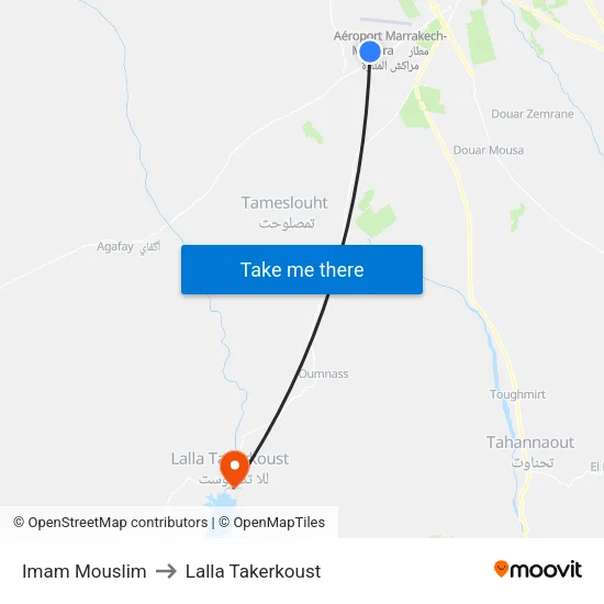 Imam Mouslim to Lalla Takerkoust map