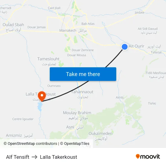 Alf Tensift to Lalla Takerkoust map