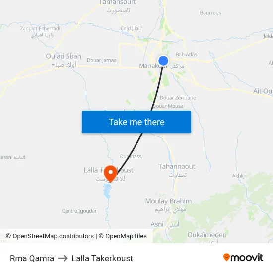 Rma Qamra to Lalla Takerkoust map