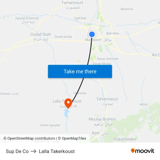 Sup De Co to Lalla Takerkoust map