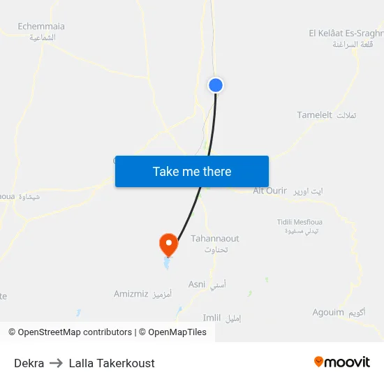 Dekra to Lalla Takerkoust map