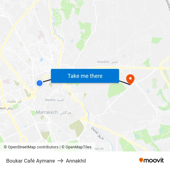 Boukar Café Aymane to Annakhil map