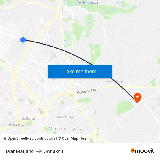 Diar Marjane to Annakhil map