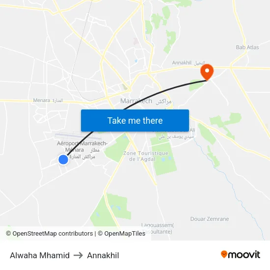 Alwaha Mhamid to Annakhil map