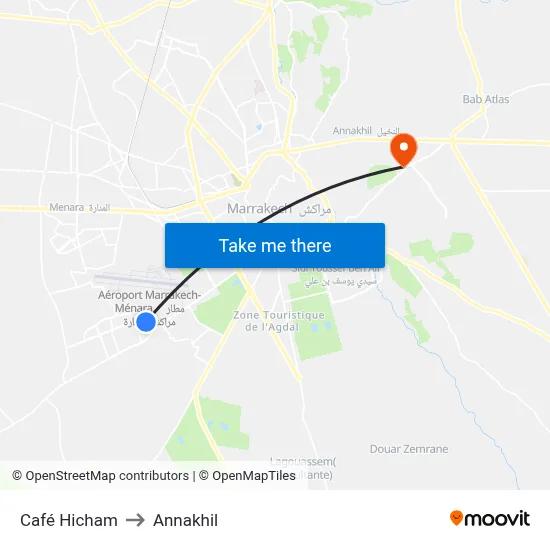 Café Hicham to Annakhil map