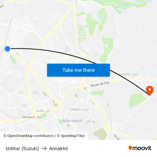 Izdihar (Suzuki) to Annakhil map