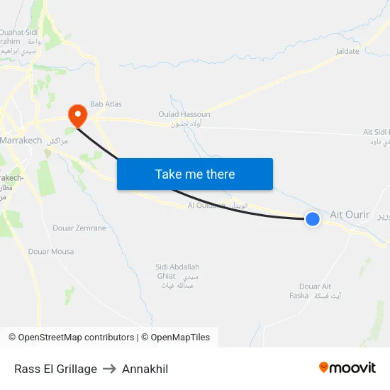 Rass El Grillage to Annakhil map
