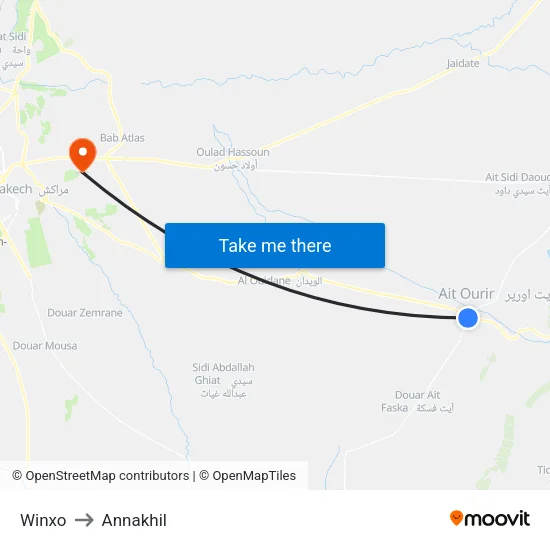 Winxo to Annakhil map