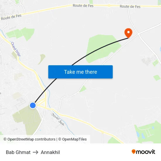 Bab Ghmat to Annakhil map