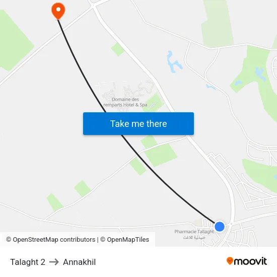 Talaght 2 to Annakhil map