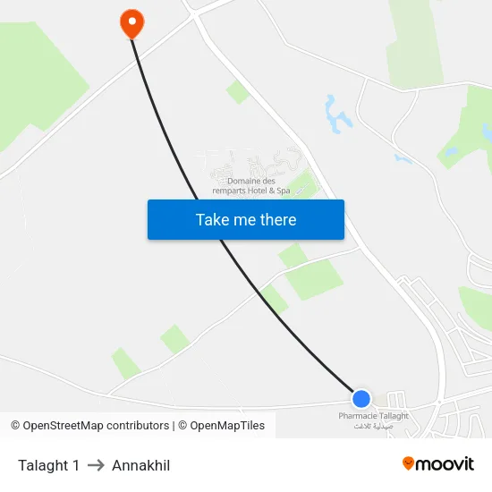 Talaght 1 to Annakhil map