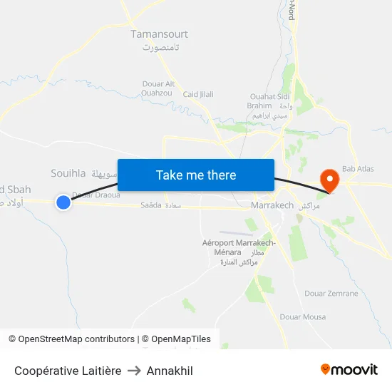 Coopérative Laitière to Annakhil map