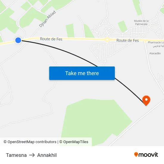 Tamesna to Annakhil map