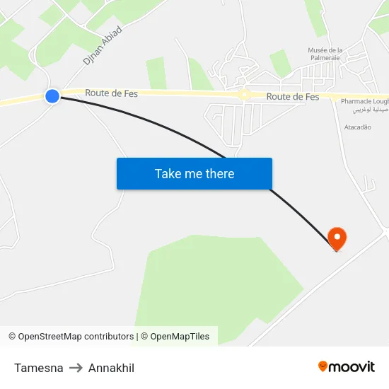 Tamesna to Annakhil map
