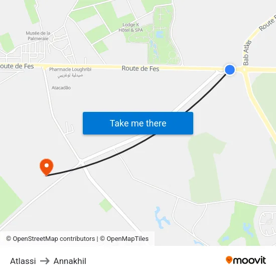 Atlassi to Annakhil map