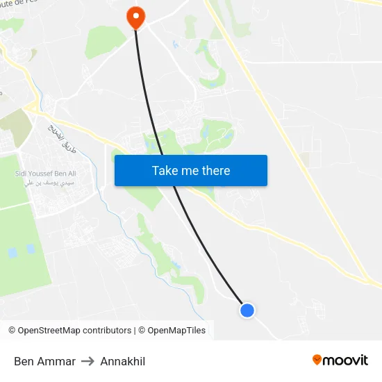 Ben Ammar to Annakhil map