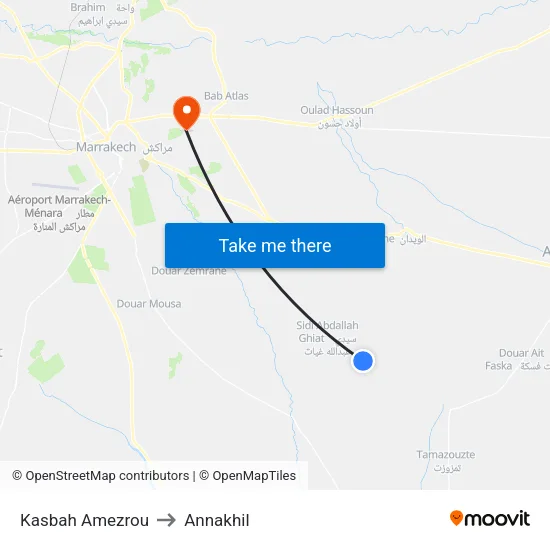Kasbah Amezrou to Annakhil map