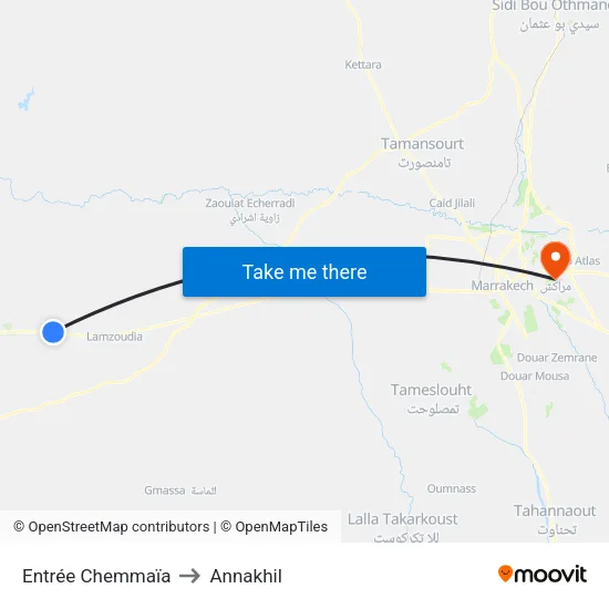 Entrée Chemmaïa to Annakhil map