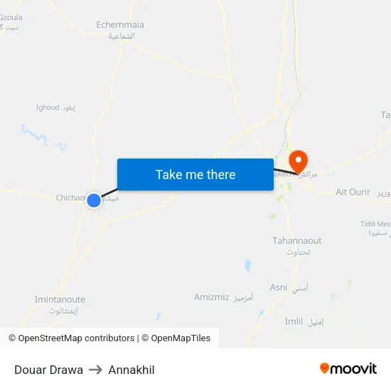 Douar Drawa to Annakhil map