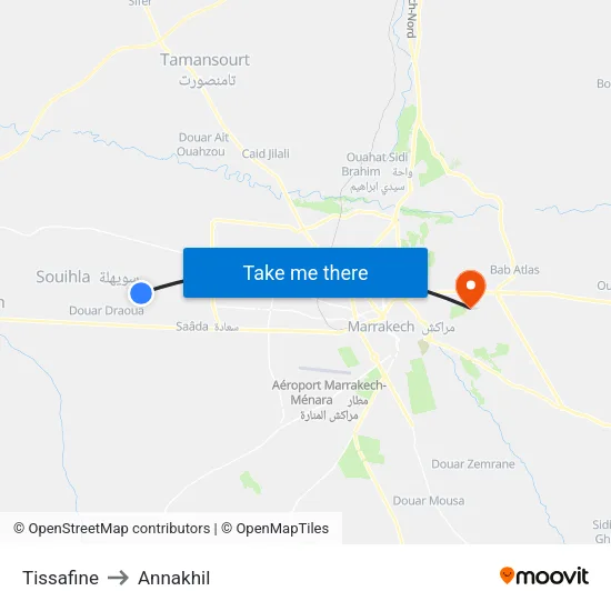 Tissafine to Annakhil map