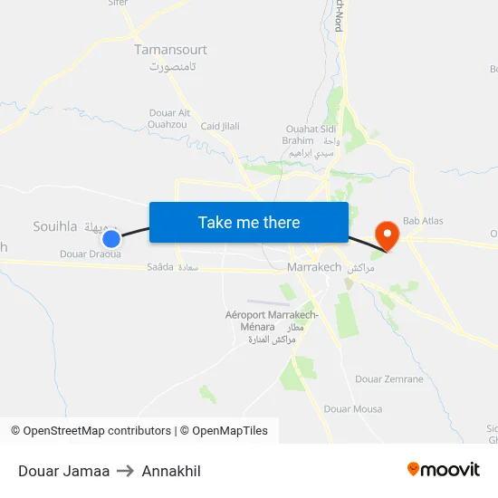 Douar Jamaa to Annakhil map