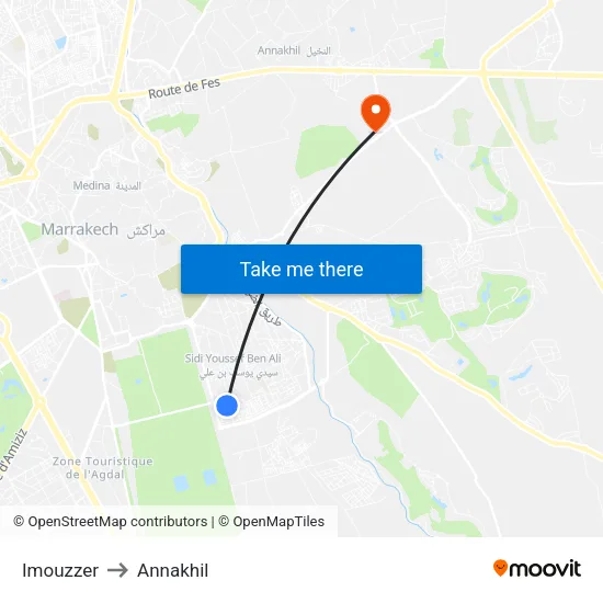 Imouzzer to Annakhil map