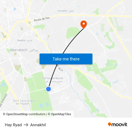Hay Ryad to Annakhil map