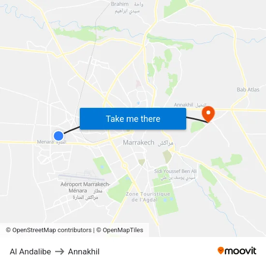Al Andalibe to Annakhil map