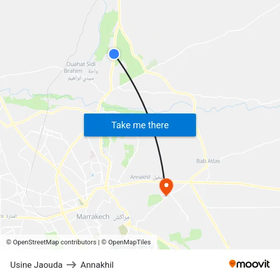 Usine Jaouda to Annakhil map