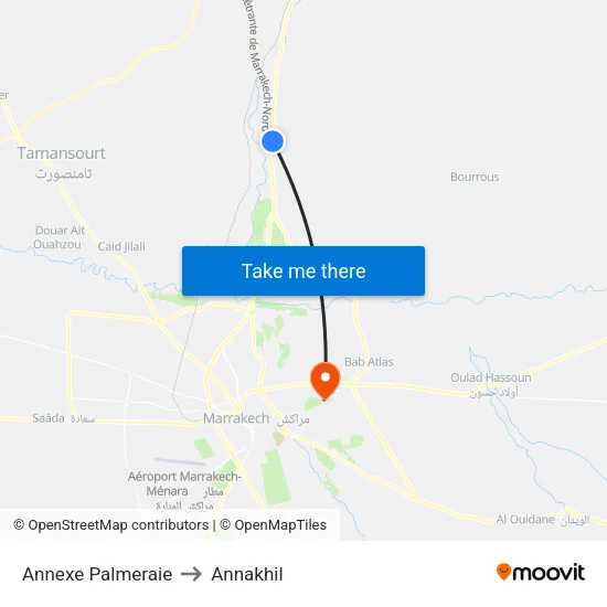 Annexe Palmeraie to Annakhil map