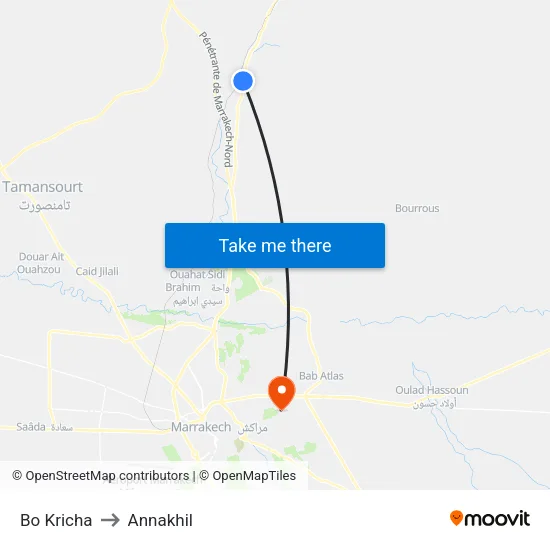 Bo Kricha to Annakhil map