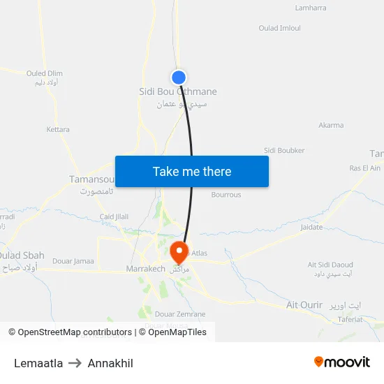 Lemaatla to Annakhil map