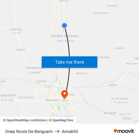 Onep Route De Benguerir to Annakhil map