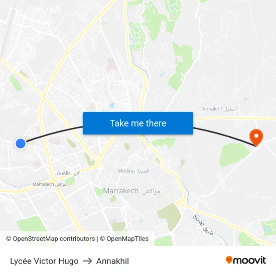 Lycée Victor Hugo to Annakhil map