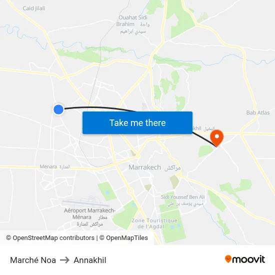 Marché Noa to Annakhil map