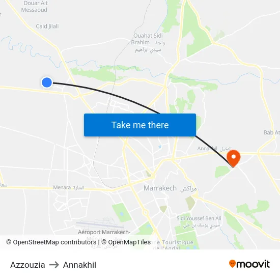 Azzouzia to Annakhil map