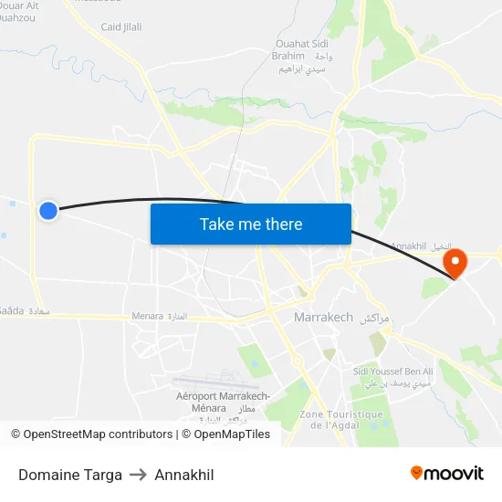 Domaine Targa to Annakhil map