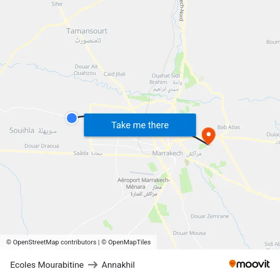 Ecoles Mourabitine to Annakhil map