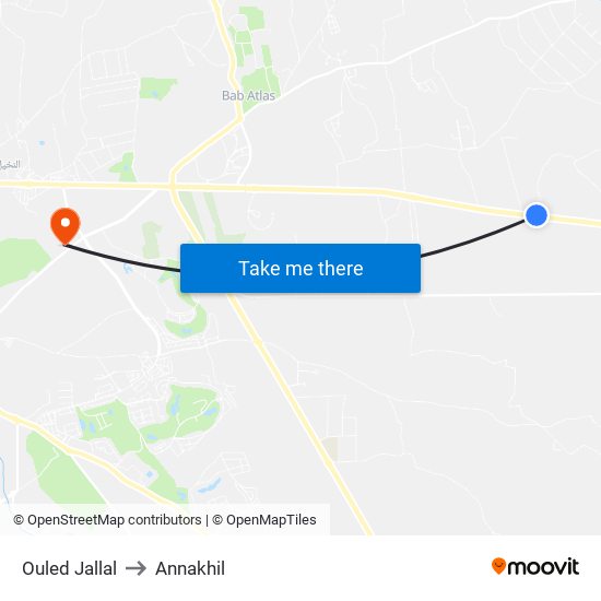 Ouled Jallal to Annakhil map