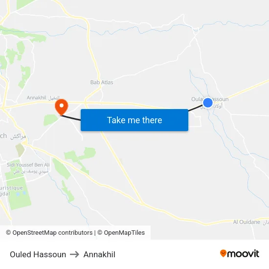 Ouled Hassoun to Annakhil map
